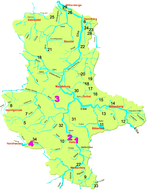 Flusskarte Sachsen